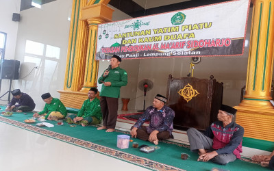 PCNU Bangkalan Bersama YP Al-Maarif Sidoharjo Way Panji Gelar Kegiatan Santunan Anak Yatim